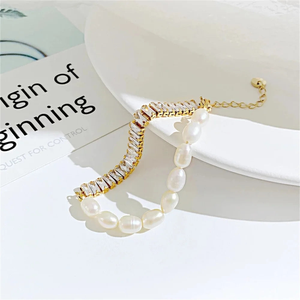 Bracelet Femme en Acier Inoxydable – Zirconium AAA Étincelant, Ajustable, Élégant & Durable