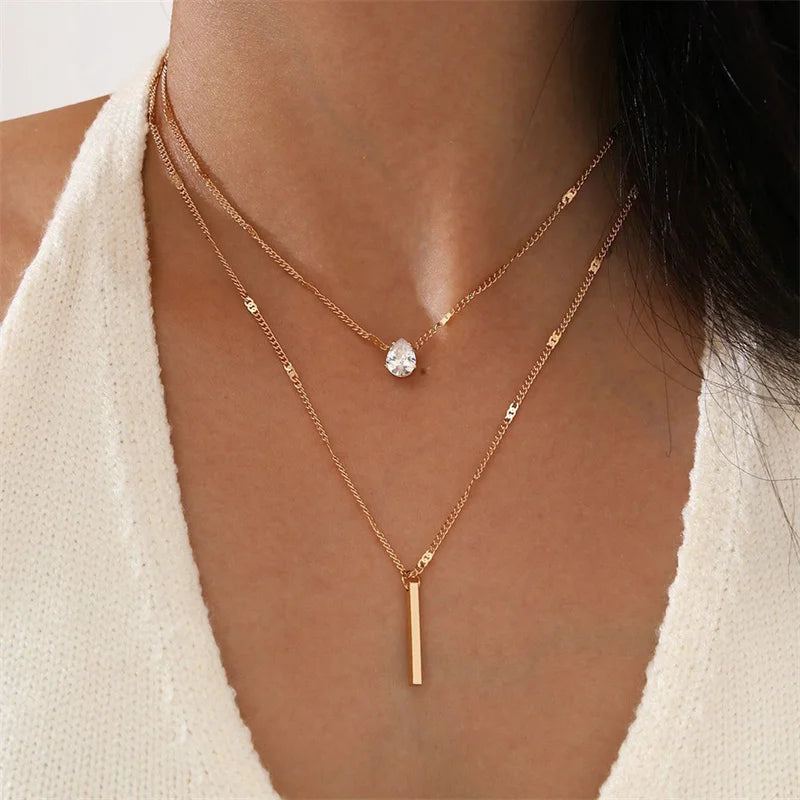 Collier Pendentif Cœur & Étoile en Zircon