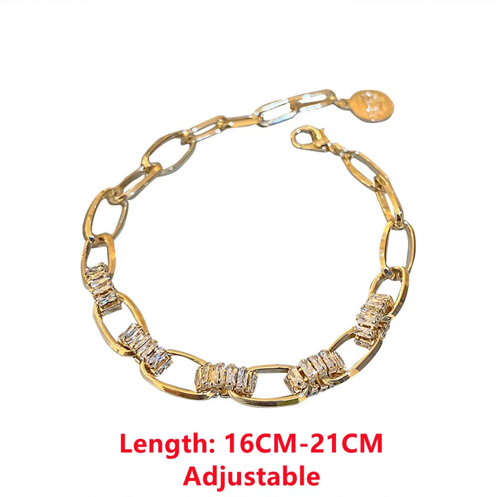 Bracelet Femme en Acier Inoxydable – Zirconium AAA Étincelant, Ajustable, Élégant & Durable