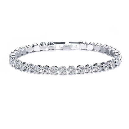Bracelet Femme en Acier Inoxydable – Zirconium AAA Étincelant, Ajustable, Élégant & Durable