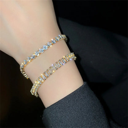 Bracelet Femme en Acier Inoxydable – Zirconium AAA Étincelant, Ajustable, Élégant & Durable