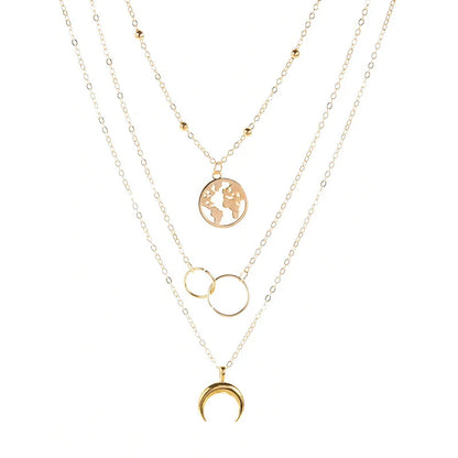 Collier Bohème Multi-Couches avec Pièces et Perles