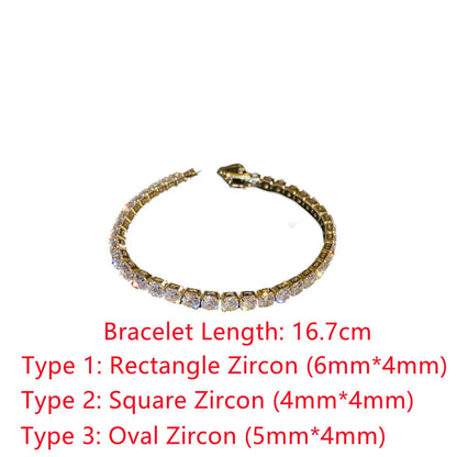 Bracelet Femme en Acier Inoxydable – Zirconium AAA Étincelant, Ajustable, Élégant & Durable