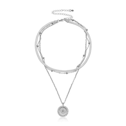 Collier Bohème Multi-Couches avec Pièces et Perles
