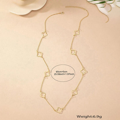 Collier Trèfle Élégance – Acier Inoxydable Doré/argenté en Émail Noir