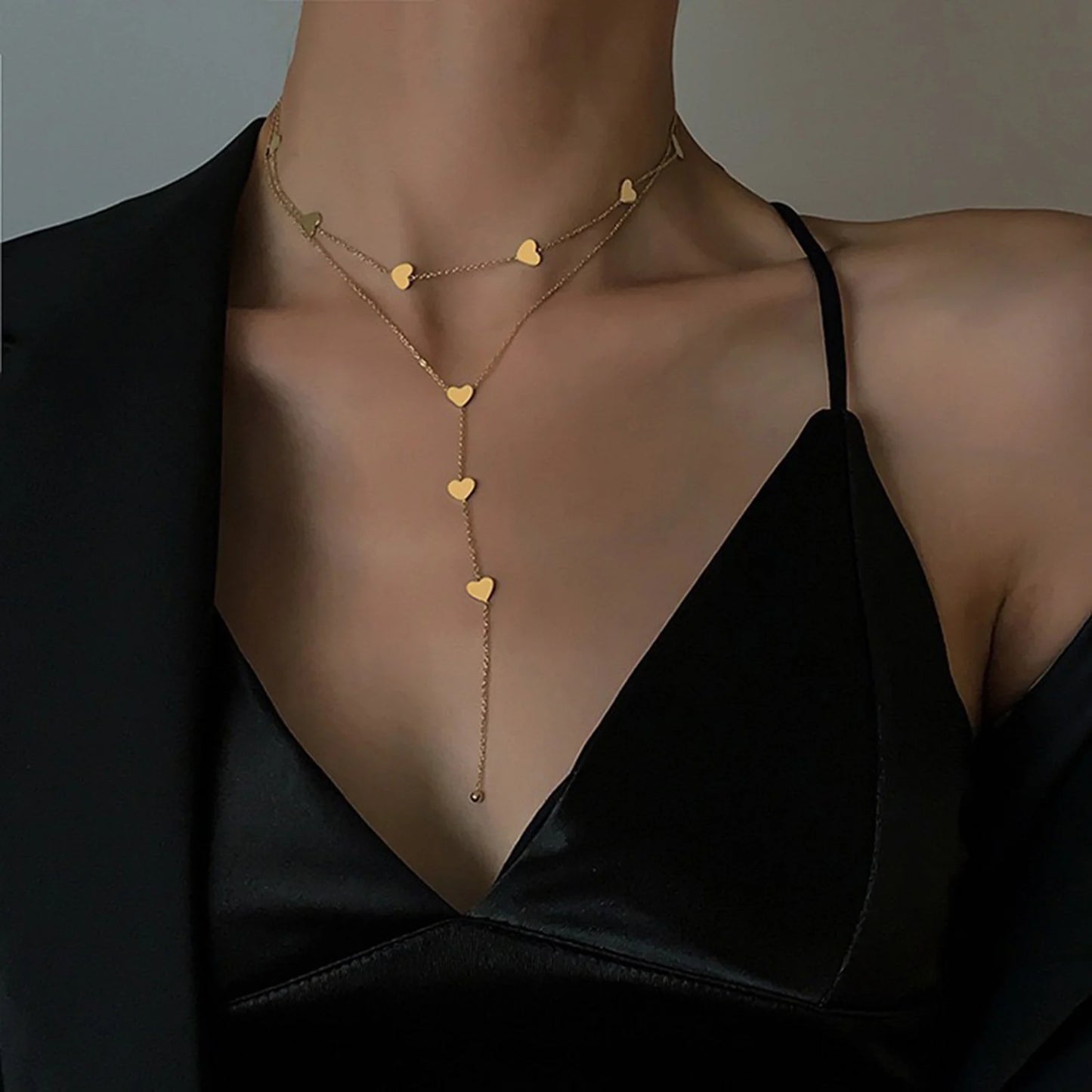 Collier Superposé Doré Multi-Pendentifs