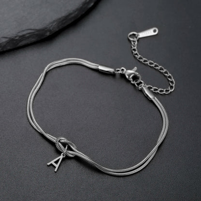 Bracelet Initiale Personnalisée – Chaîne Serpent