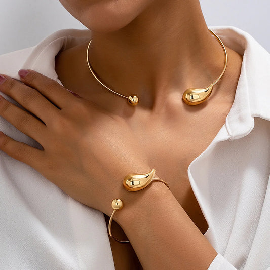 Set Collier & Bracelet Géométriques – Élégance Minimaliste
