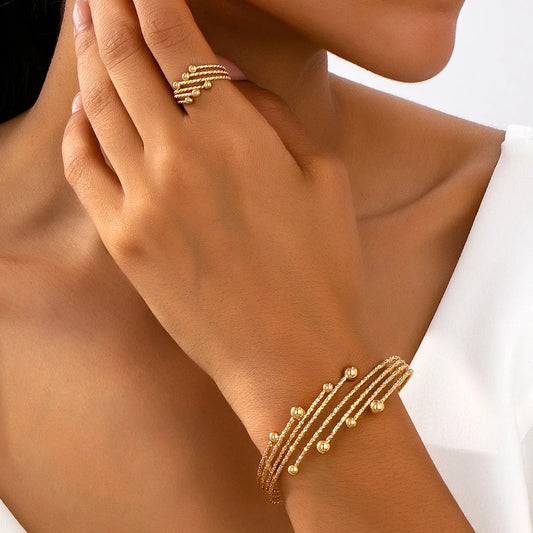 Set de Bracelets Dorés Bohème – Superposition