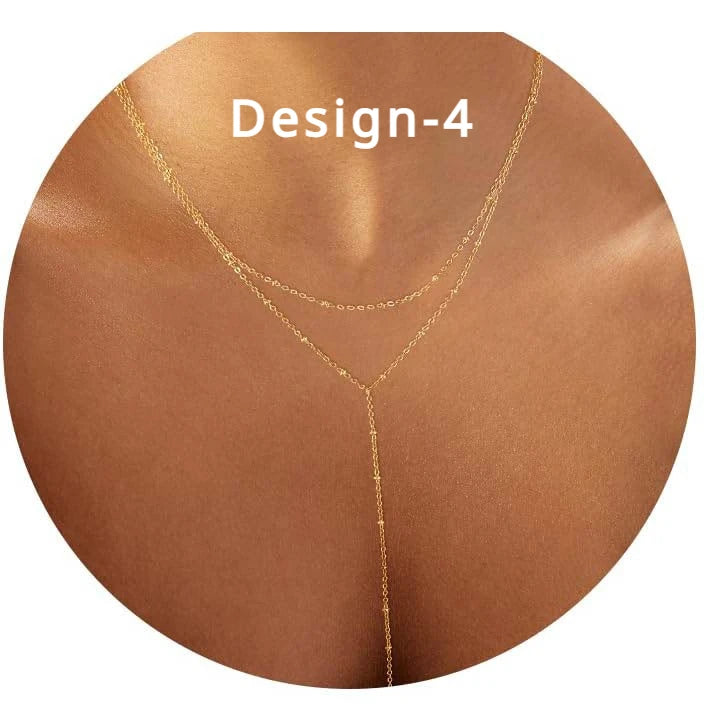 Collier Lariat Plaqué Or 14K – Pendentif Minimaliste