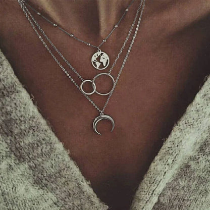Collier Pendentif Cœur & Étoile en Zircon