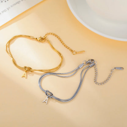 Bracelet Initiale Personnalisée – Chaîne Serpent