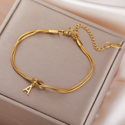 Bracelet Initiale Personnalisée – Chaîne Serpent