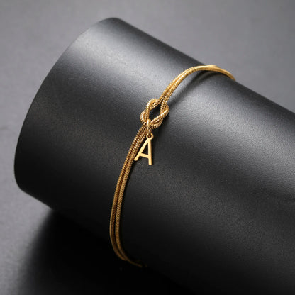 Bracelet Initiale Personnalisée – Chaîne Serpent