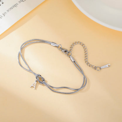 Bracelet Initiale Personnalisée – Chaîne Serpent
