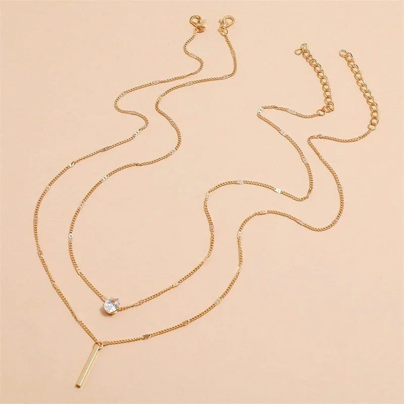 Collier Pendentif Cœur & Étoile en Zircon