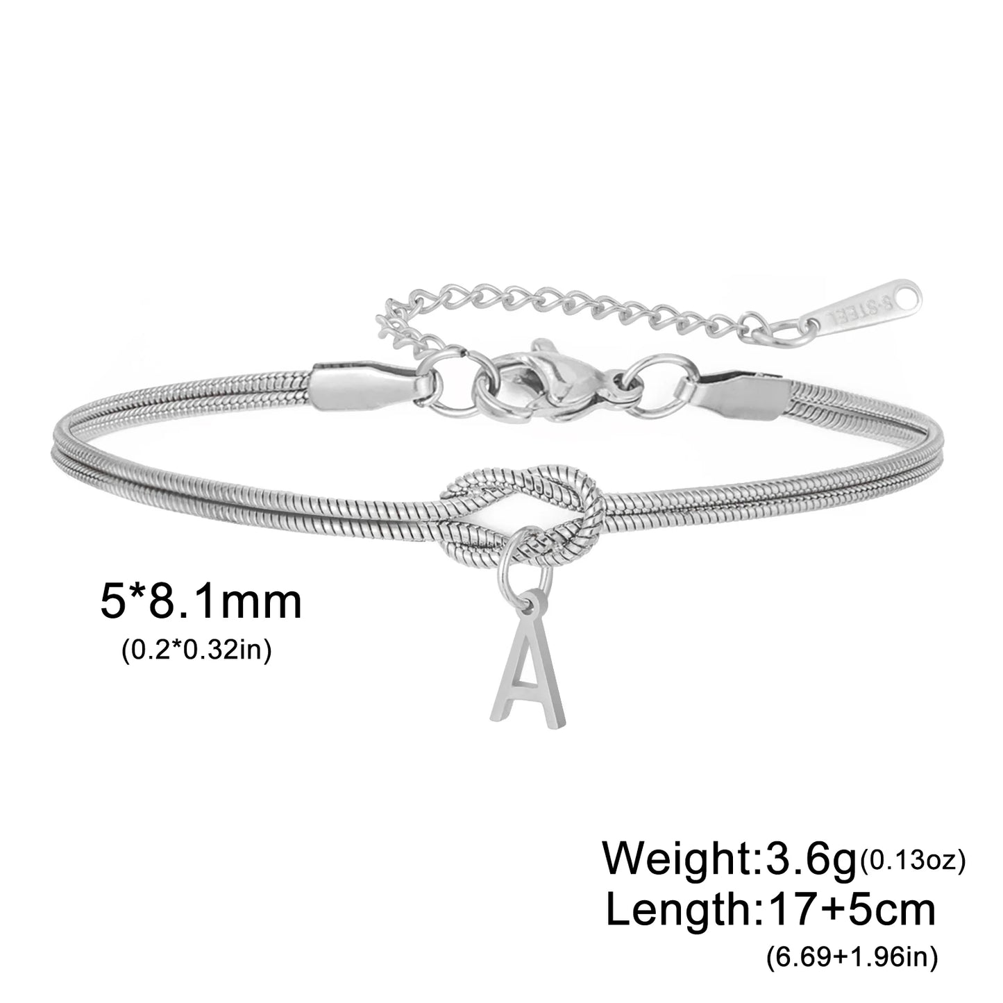 Bracelet Initiale Personnalisée – Chaîne Serpent