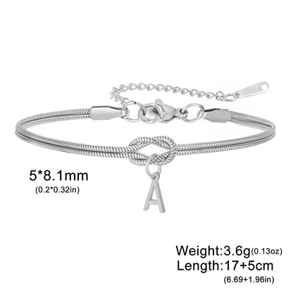 Bracelet Initiale Personnalisée – Chaîne Serpent