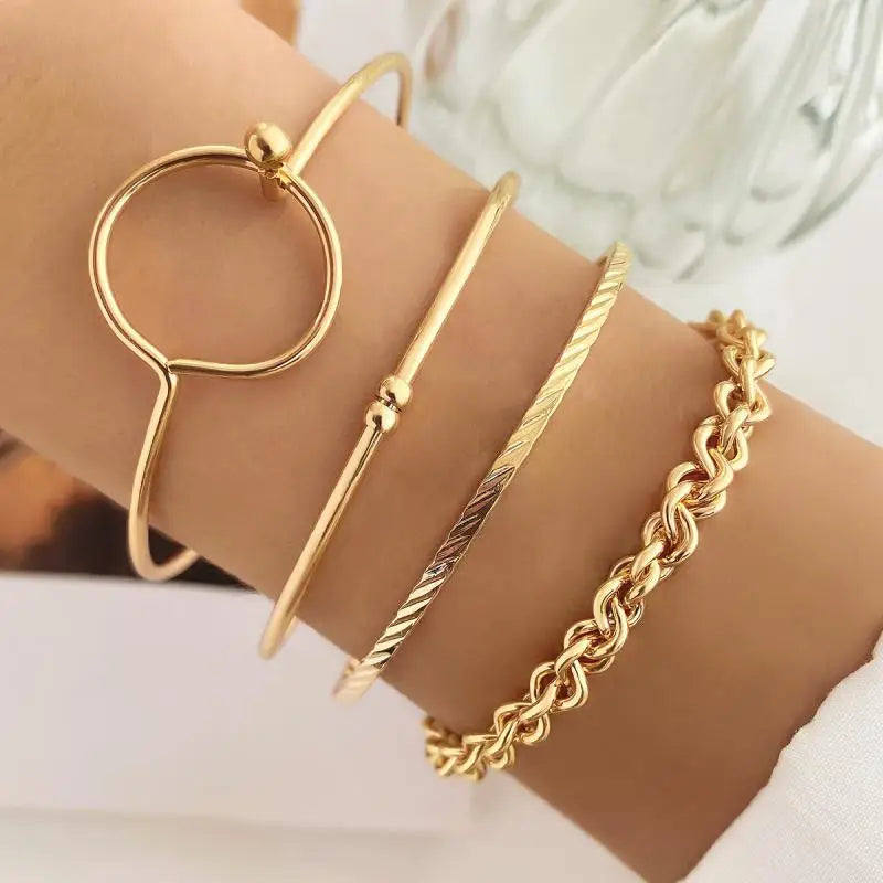 Bracelet Superposé Plaqué Or & Argent