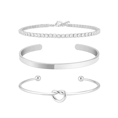 Lot de 3 Bracelets Dorés en Acier Inoxydable