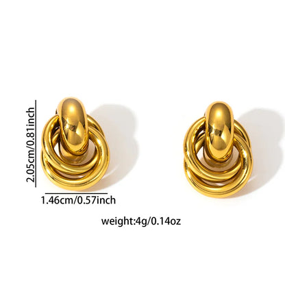 Boucles d’Oreilles Nœud en Acier – Élégance Moderne & Originalité