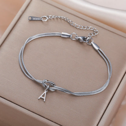 Bracelet Initiale Personnalisée – Chaîne Serpent