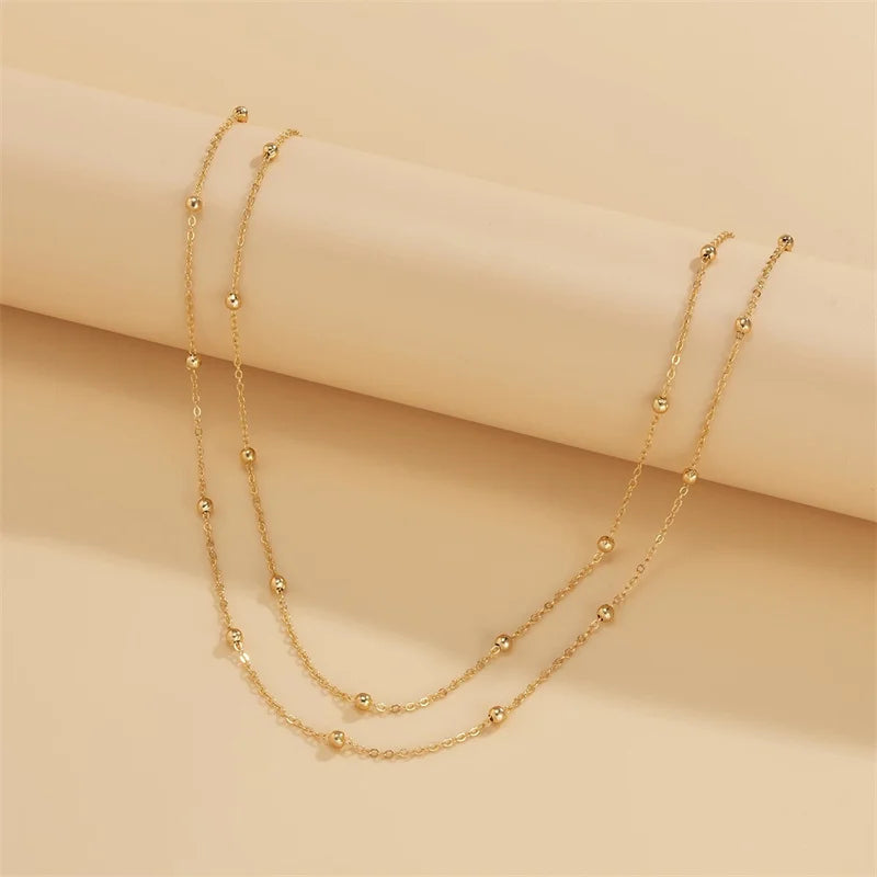 Collier Bohème Double Rang – Doré & Superposé