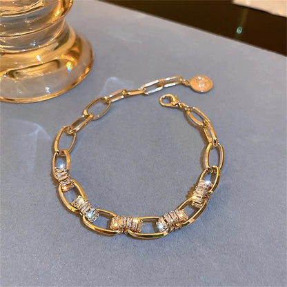 Bracelet Femme en Acier Inoxydable – Zirconium AAA Étincelant, Ajustable, Élégant & Durable