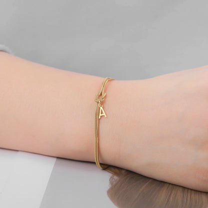 Bracelet Initiale Personnalisée – Chaîne Serpent