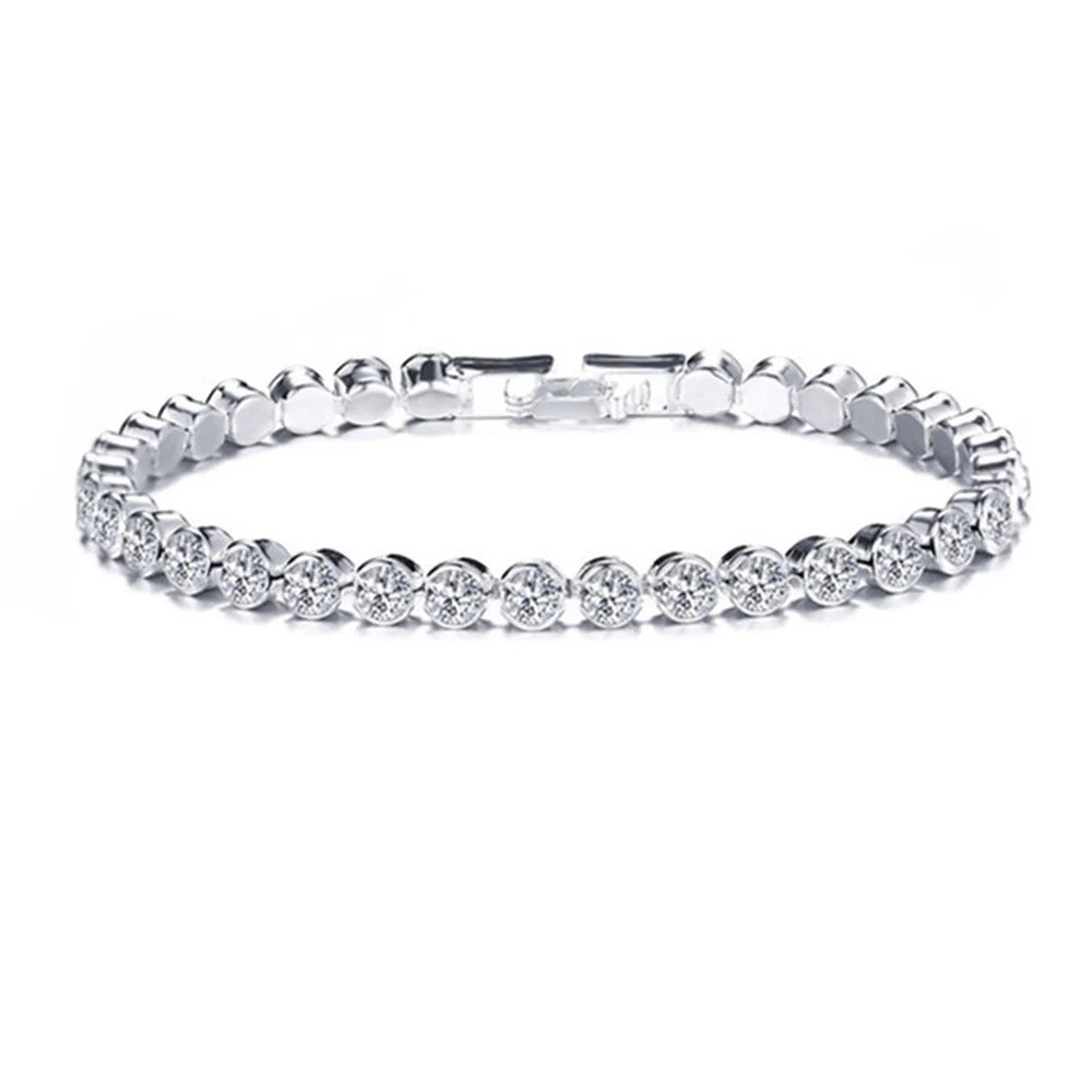 Bracelet Femme en Acier Inoxydable – Zirconium AAA Étincelant, Ajustable, Élégant & Durable