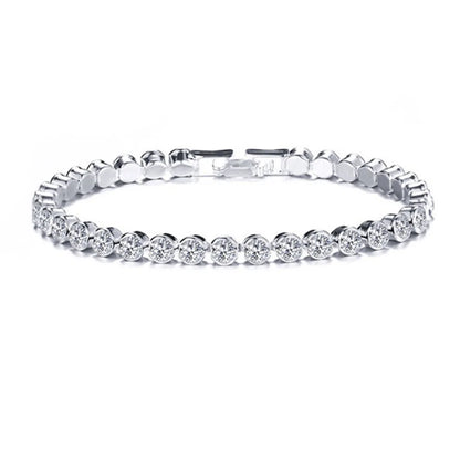 Bracelet Femme en Acier Inoxydable – Zirconium AAA Étincelant, Ajustable, Élégant & Durable