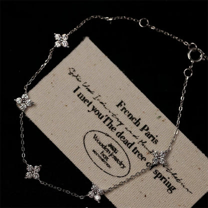 Bracelet Fleur Cristal en Acier Inoxydable