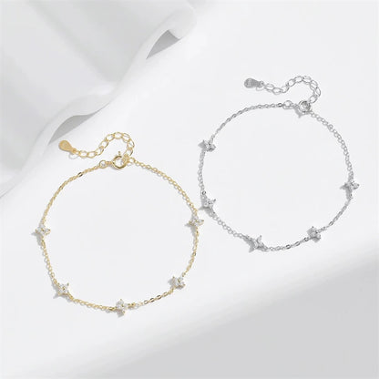Bracelet Fleur Cristal en Acier Inoxydable