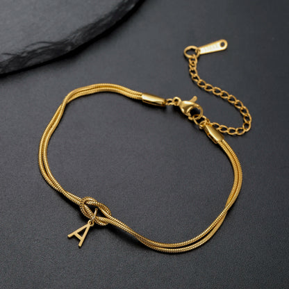 Bracelet Initiale Personnalisée – Chaîne Serpent