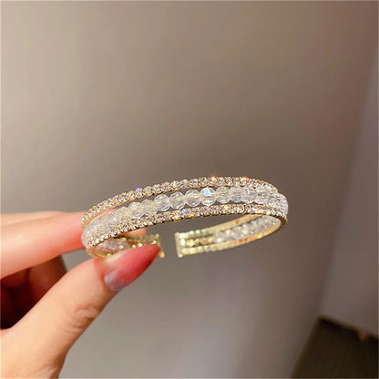 Bracelet Femme en Acier Inoxydable – Zirconium AAA Étincelant, Ajustable, Élégant & Durable
