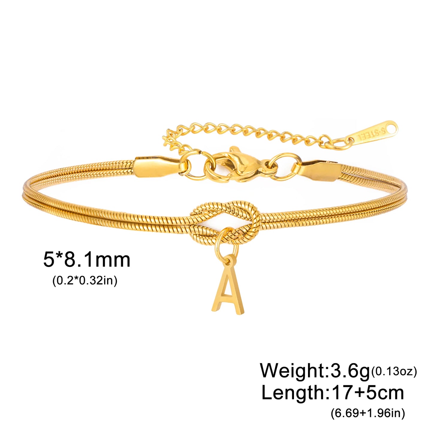 Bracelet Initiale Personnalisée – Chaîne Serpent